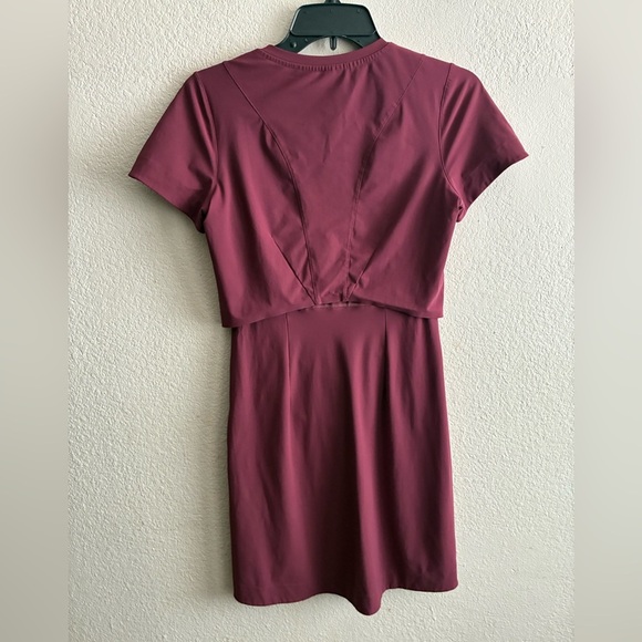 Lululemon Athletica & Go Endeavor Short Sleeve Dress Red Grape 4 - Picture 11 of 12